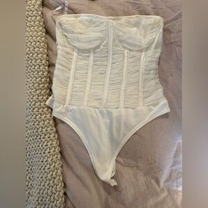 Missguided white Corset Bodysuit